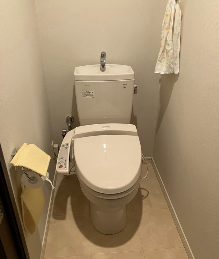 トイレ ビフォー（交換前の便器と床）